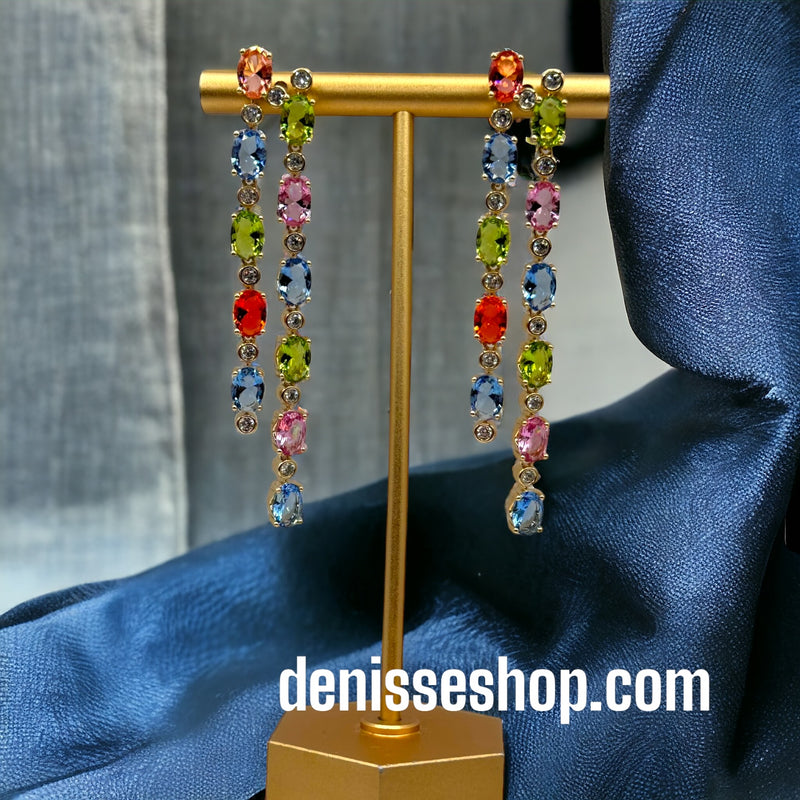 18k Colorful Stone Earrings E200