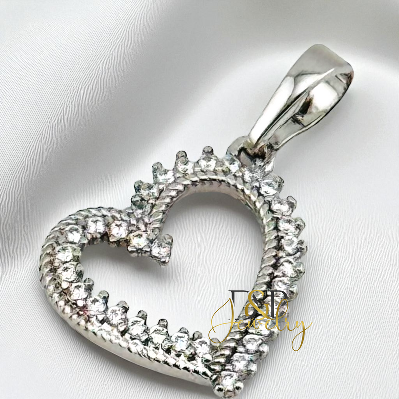 14K SILVER/HEART PENDANT P920