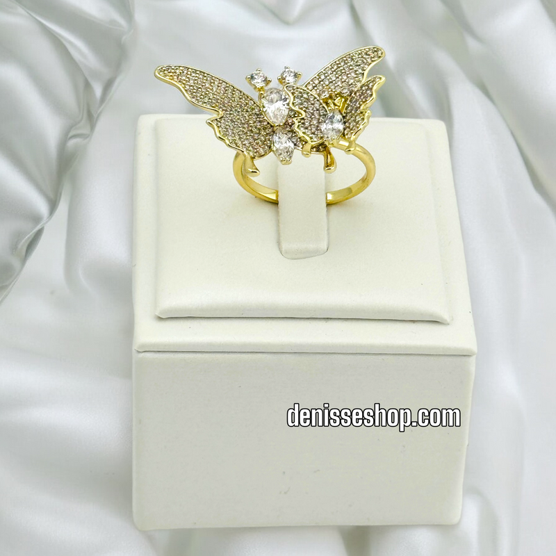 14K ADJUSTABLE BUTTERFLY RING RG204