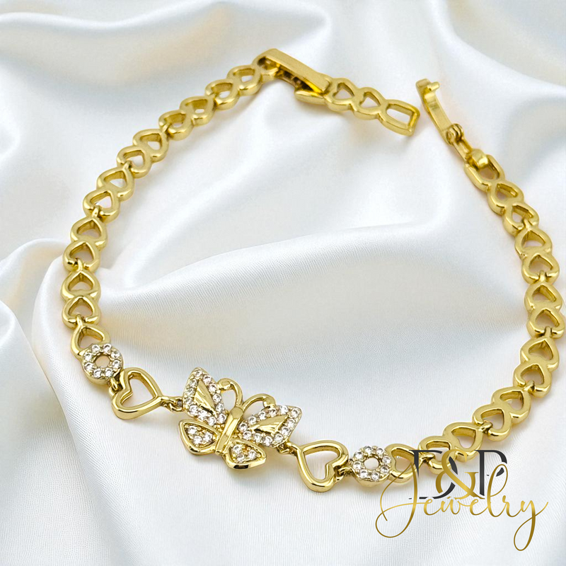 14K BUTTERFLY GOLD BRACELET BR783
