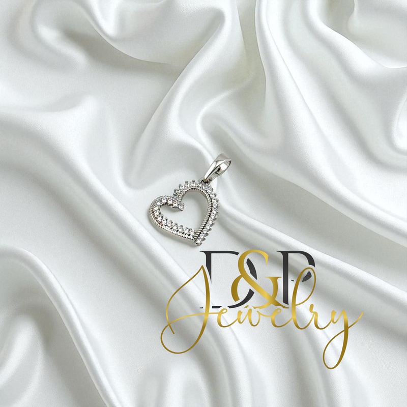 14K SILVER/HEART PENDANT P920