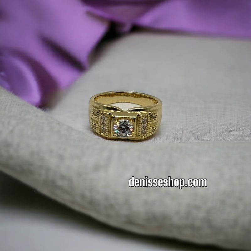 14K Gold Stone Men Ring RG109