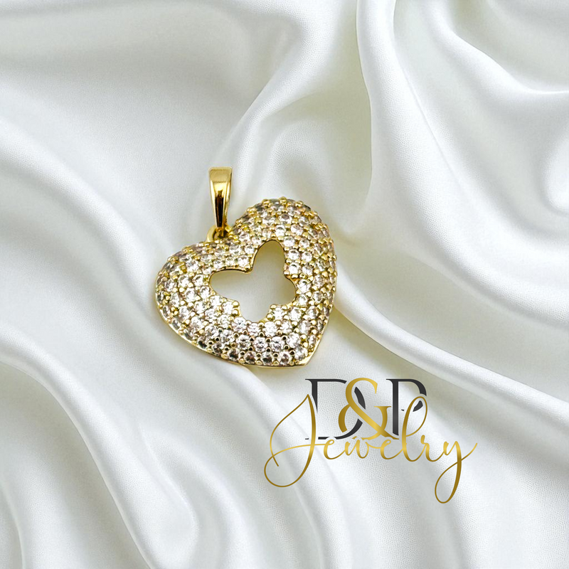 14K BUTTERFLY  HEART PENDANT P867