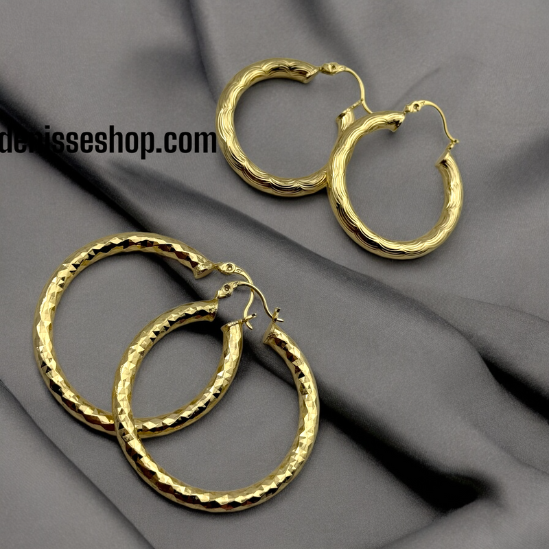 14K SMALL GOLD HOOPS HP384