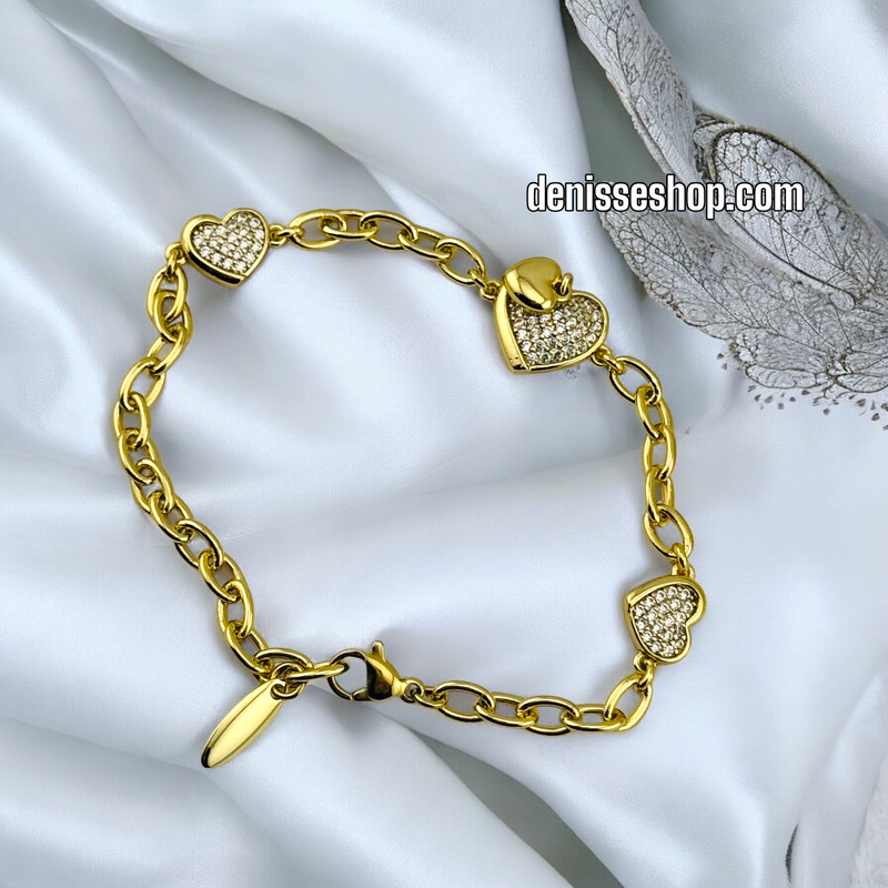 14K /WOMAN FASHION HEART BRACELET BR600