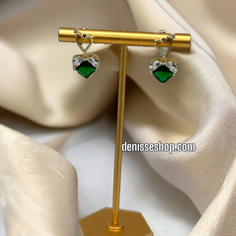 14K HEART EARRINGS E353