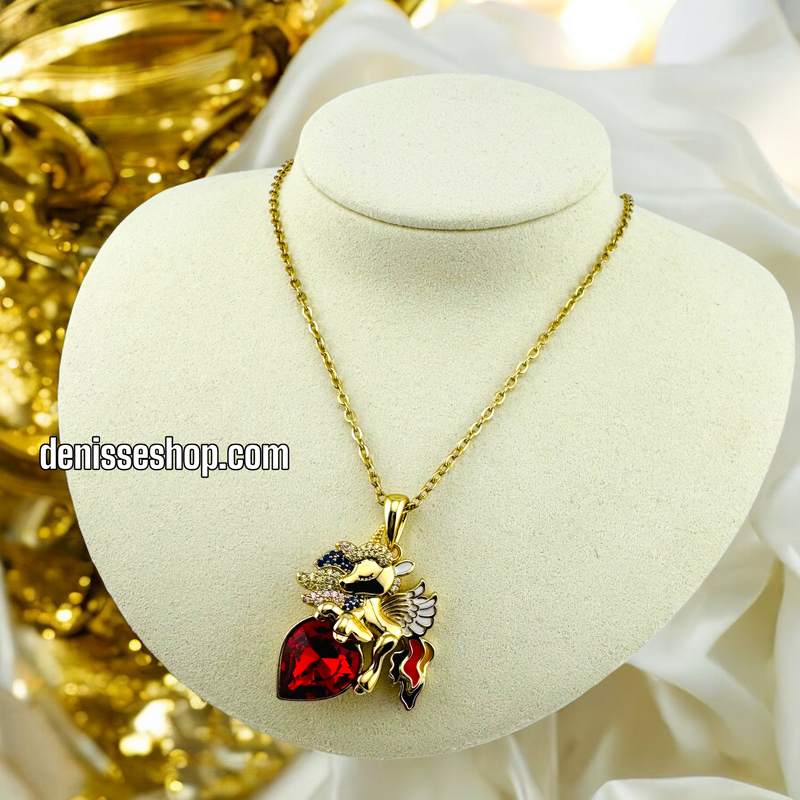 14K RED UNICORN NECKLACE N21