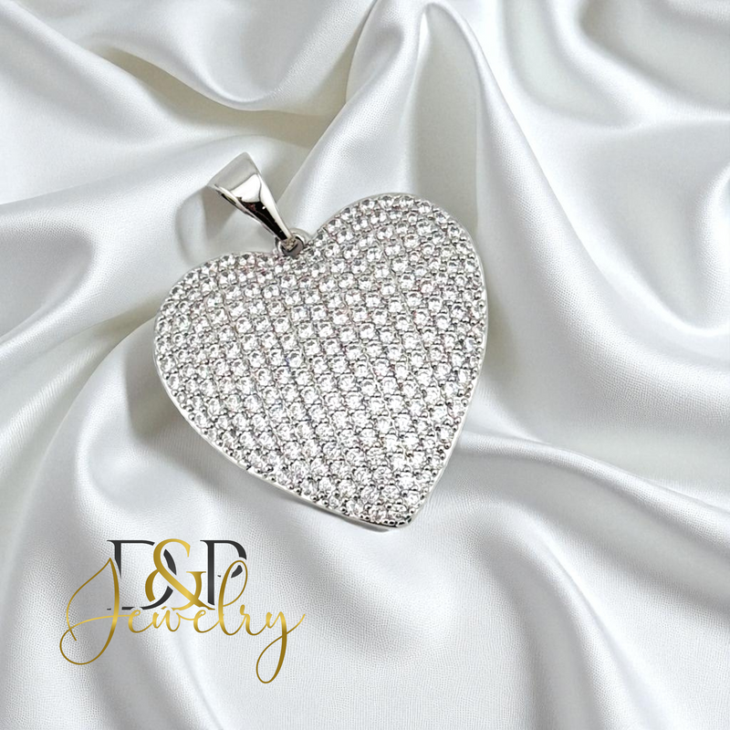 14K SILVER/DIAMOND HEART PENDANT P902
