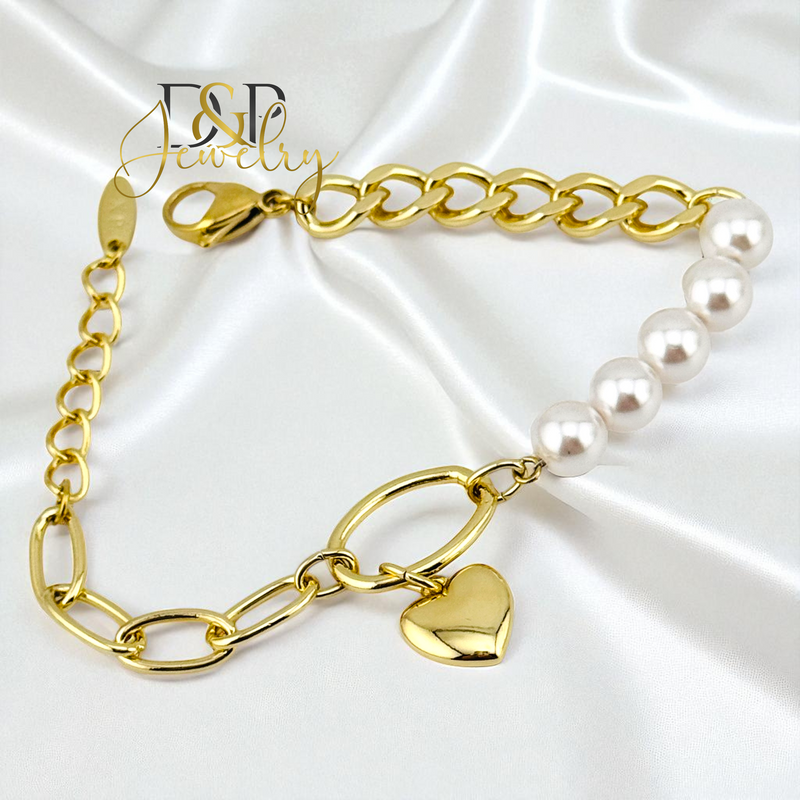 14K PEARL/ GOLD BRACELET BR784