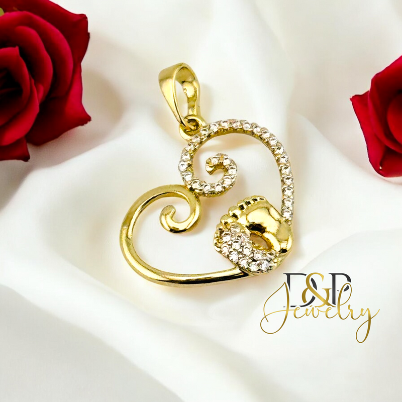 14K HEART PENDANT P843