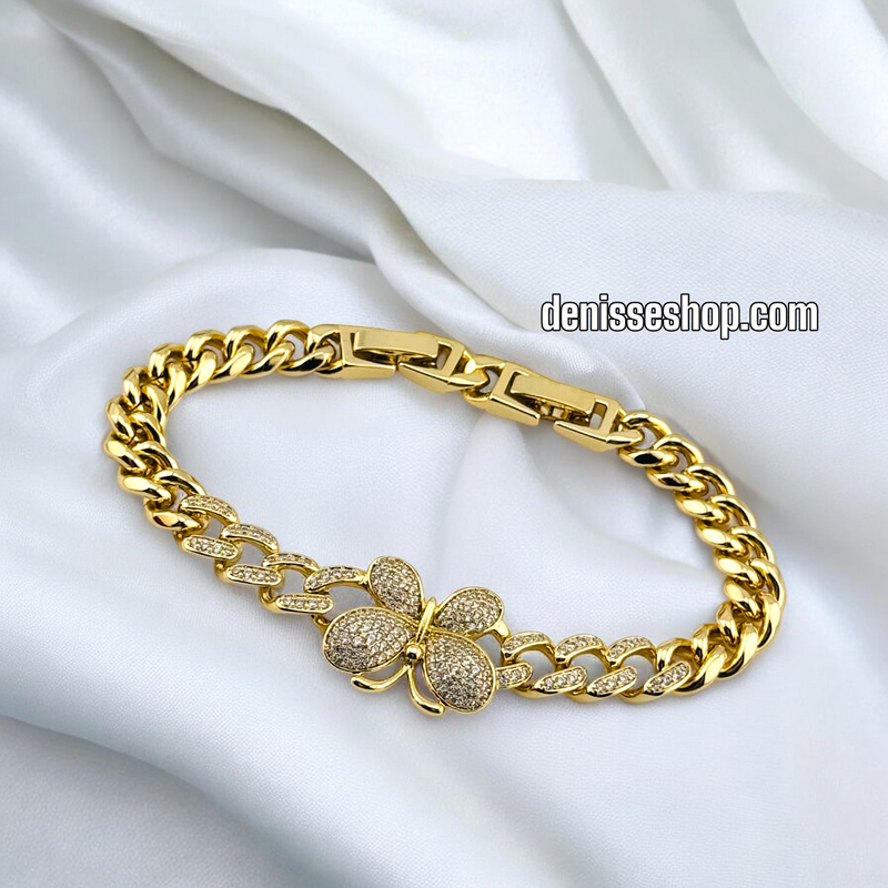 14K BUTTERFLY CUBAN BRACELET BR657