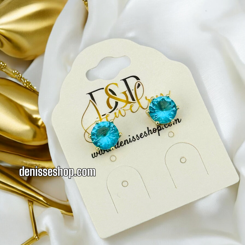 14K LIGHT BLUE EARRING E601