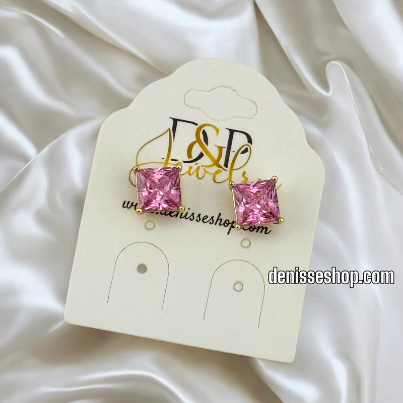 14K PINK ZIRCONIA STUB EARRING E719