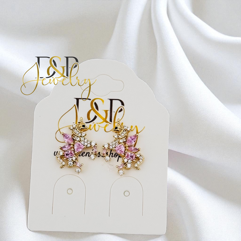 14K GOLD/UNICORN 3 VARIANTS STUD EARRING E1013