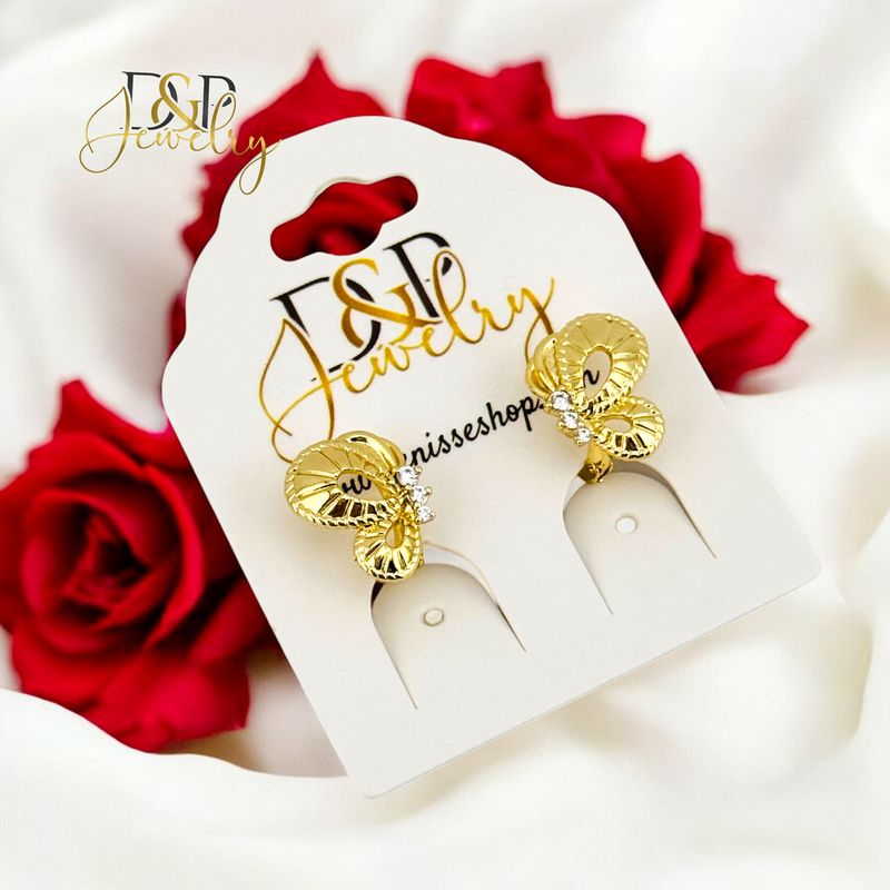 14K BUTTERFLY DESIGN HOOP HP694