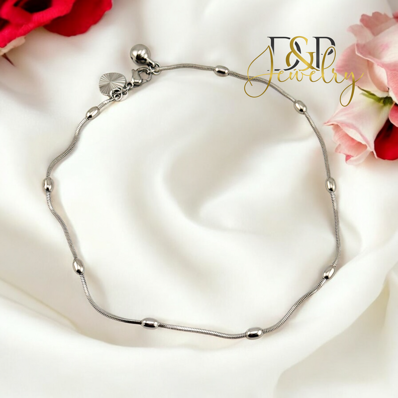 14K THIN BUBBLE ANKLET BRACELET 10.2&