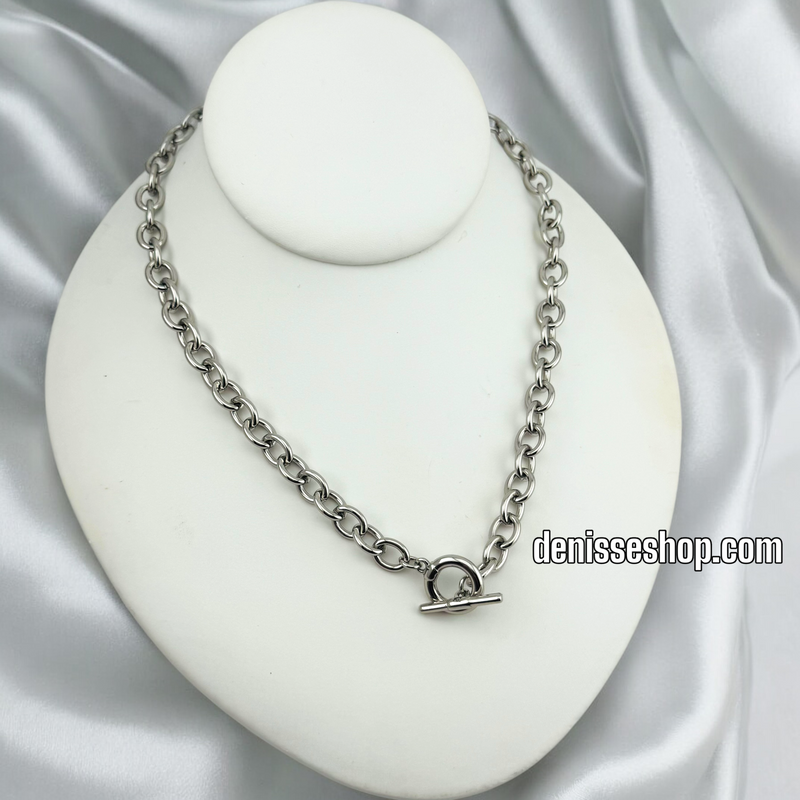 14K SILVER CHOKER LINK DESIGN CHAIN  CH060