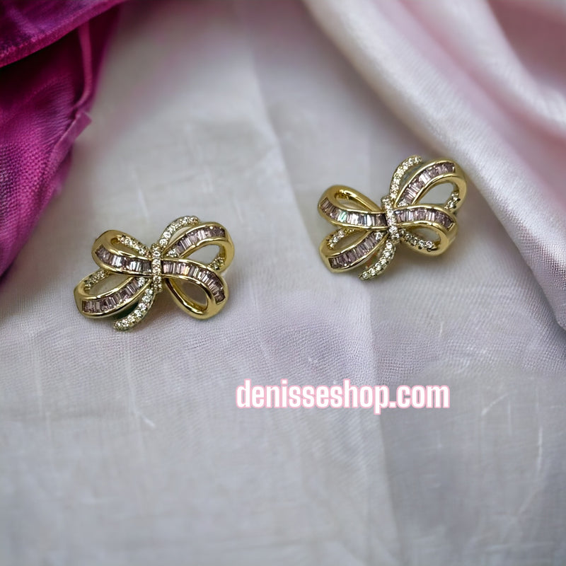 14k Bow Earrings E234