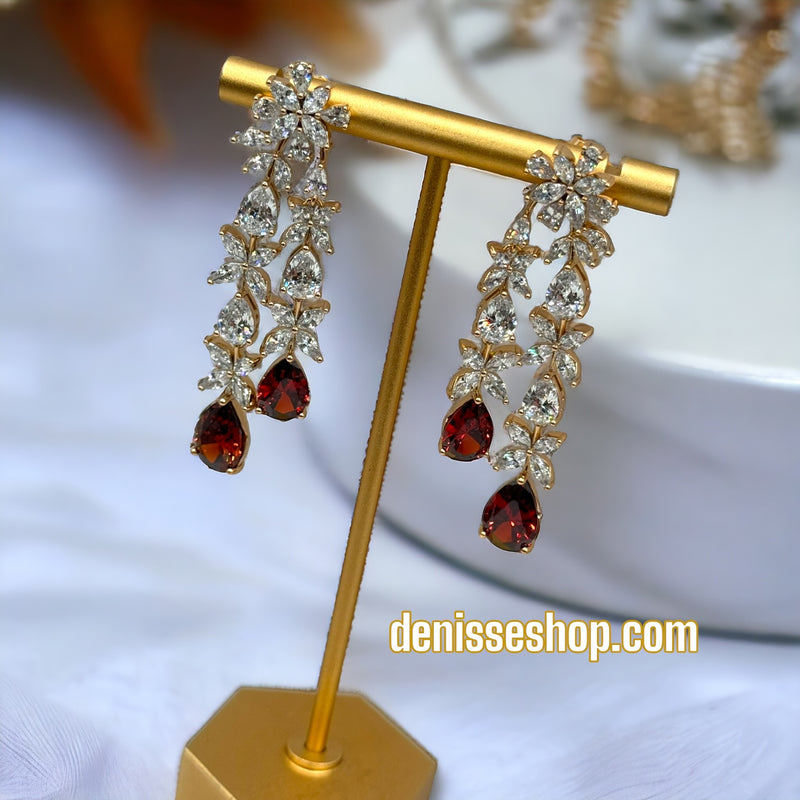 18k Dark Red Earrings E253