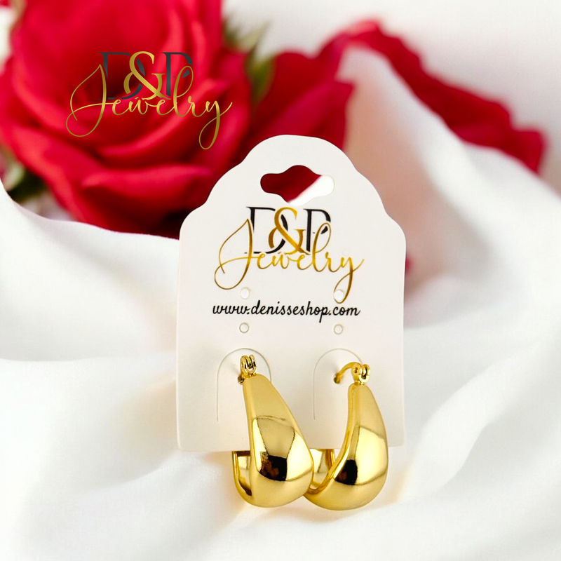 14K MEDIUM OVAL GOLD HOOP HP707