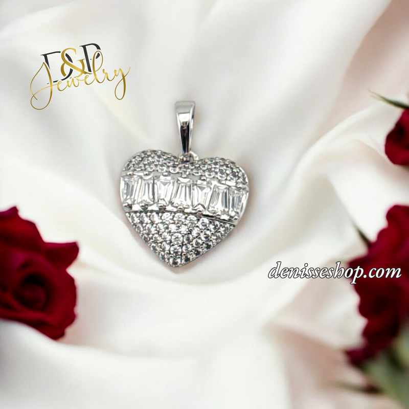 SILVER WOMEN/GIRL HEART PENDANT P694