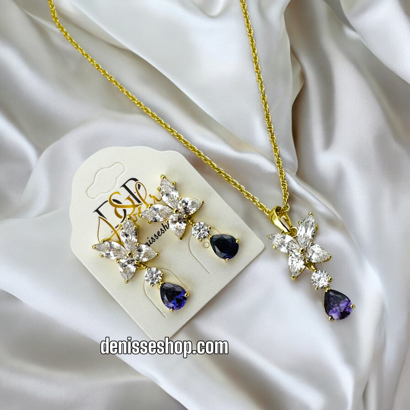 14K / WOMEN / ELEGANT PURPLE NECKLACE SET N130