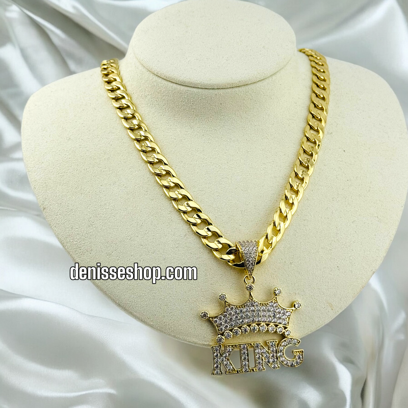 14K FASHION KING CROWN MEN PENDANT P475