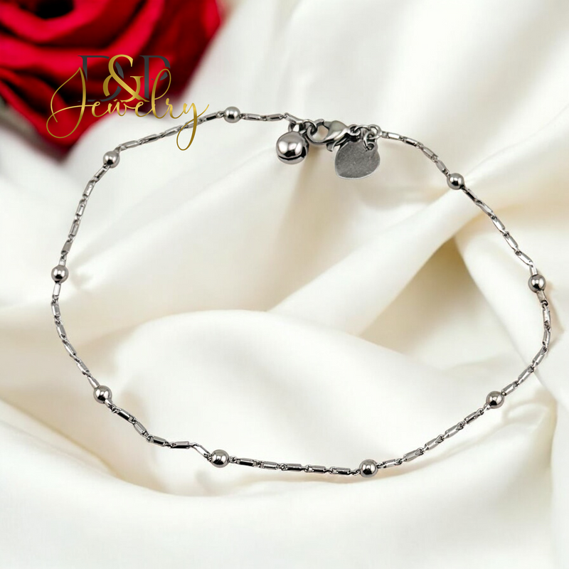 14K SILVER BUBBLE ANKLET BRACELET A28