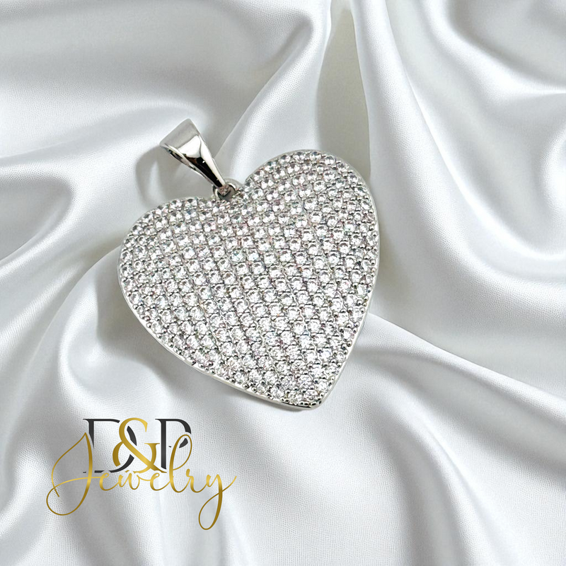 14K SILVER/DIAMOND HEART PENDANT P902