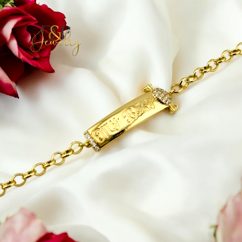 14K MY BABYPLAQUE KIDS BRACELET BR750