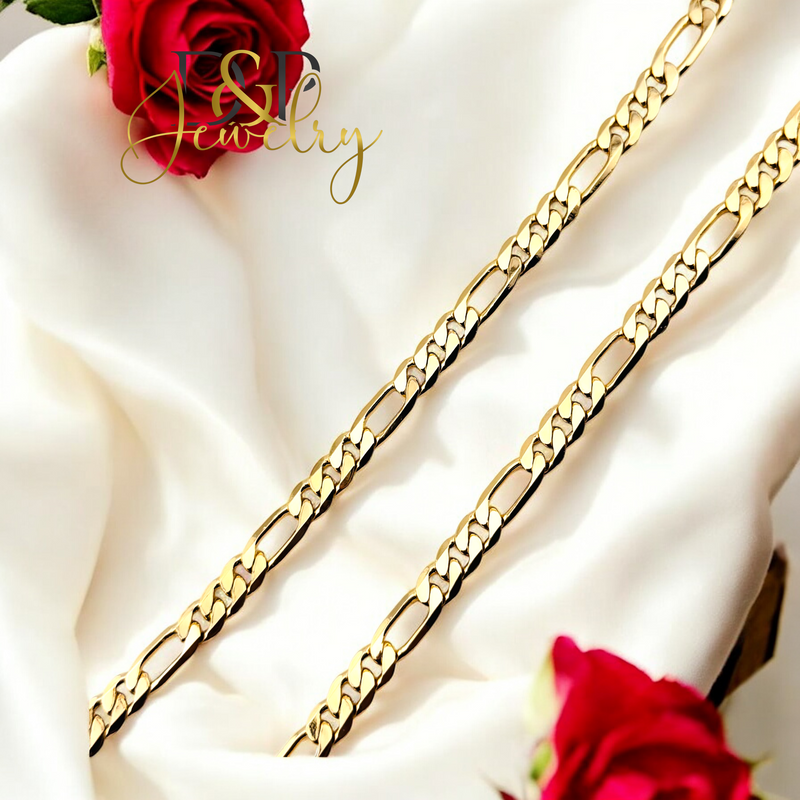 14K FIGARO CHAIN CH118 6mm