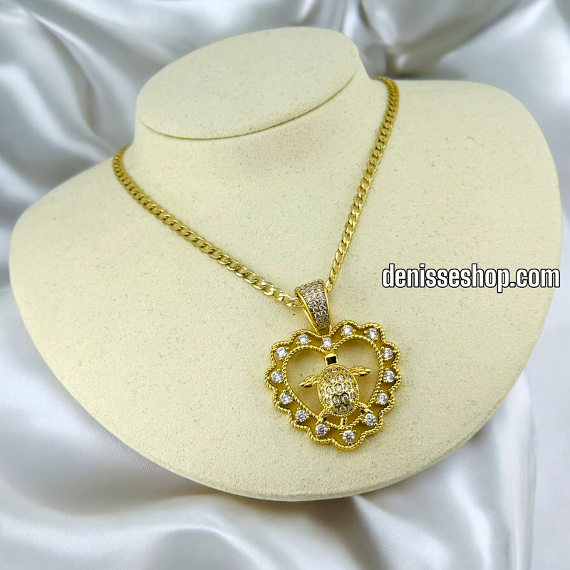 14K WOMEN / HEART TURTLE  PENDANT P527