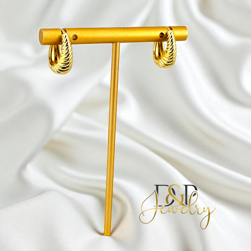 14K SMALL GOD HOOP EARRING HP761