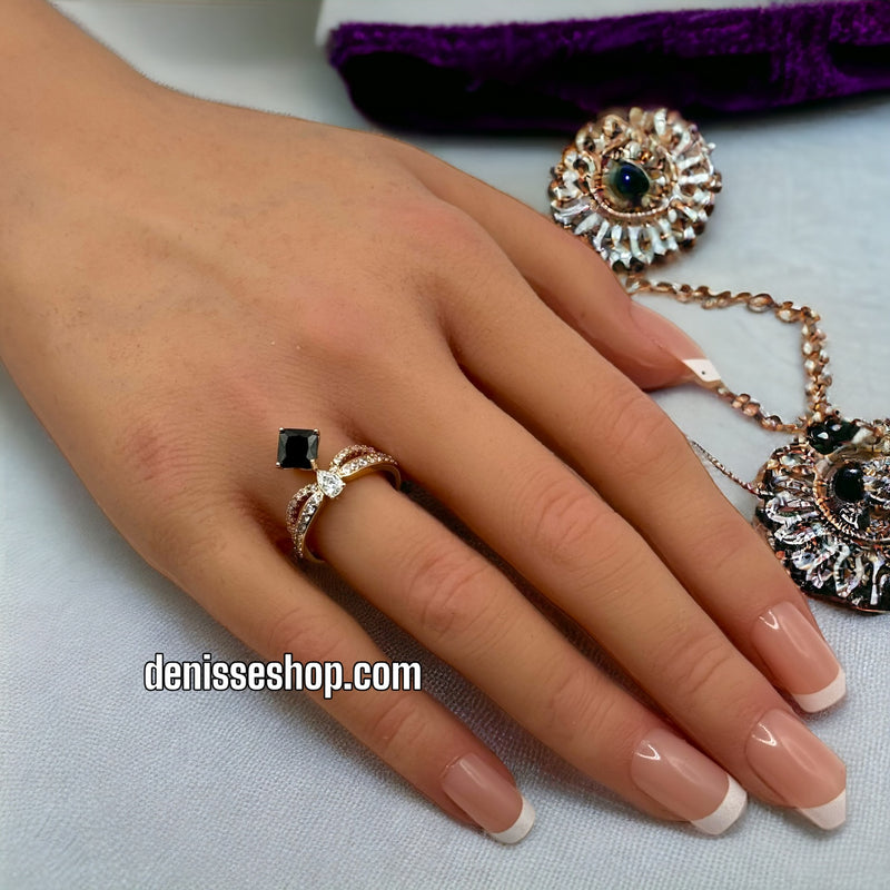 18K Black Stone Ring RG105