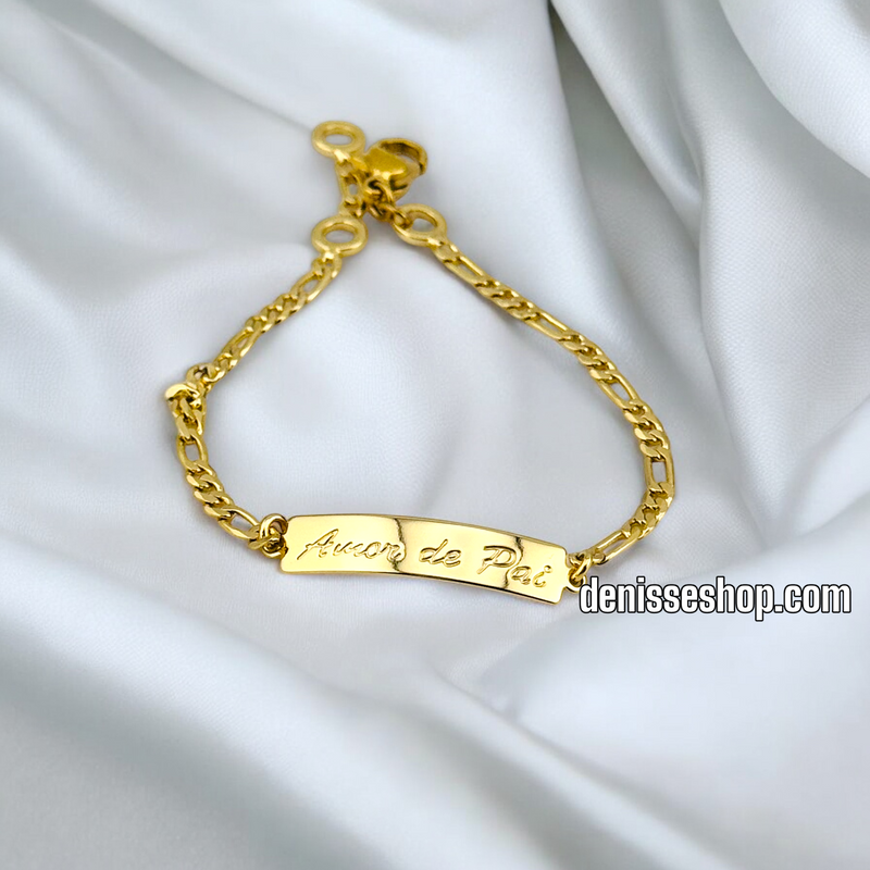 14K KIDS PLATE HEART IMPRESION BRACELET