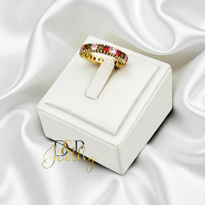 14K MULTICOLOR BAND RING RG420