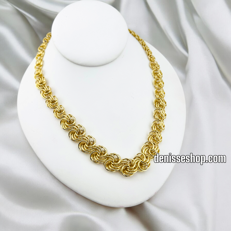 14K DOUBLE SPIRAL NECKLACE N218