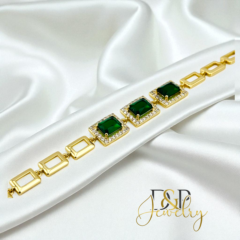 14 GREEN STONE BRACELET BR838
