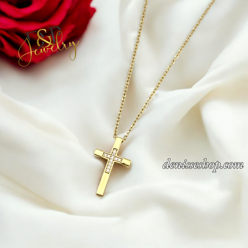 14K SMALL CROSS NECKLACE SET N237