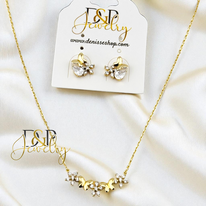 14K BUTTERFLY NECKLACE SET N274