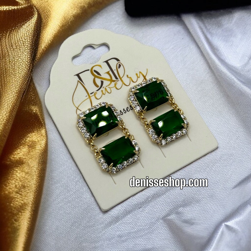 14K GREEN EARRINGS E372