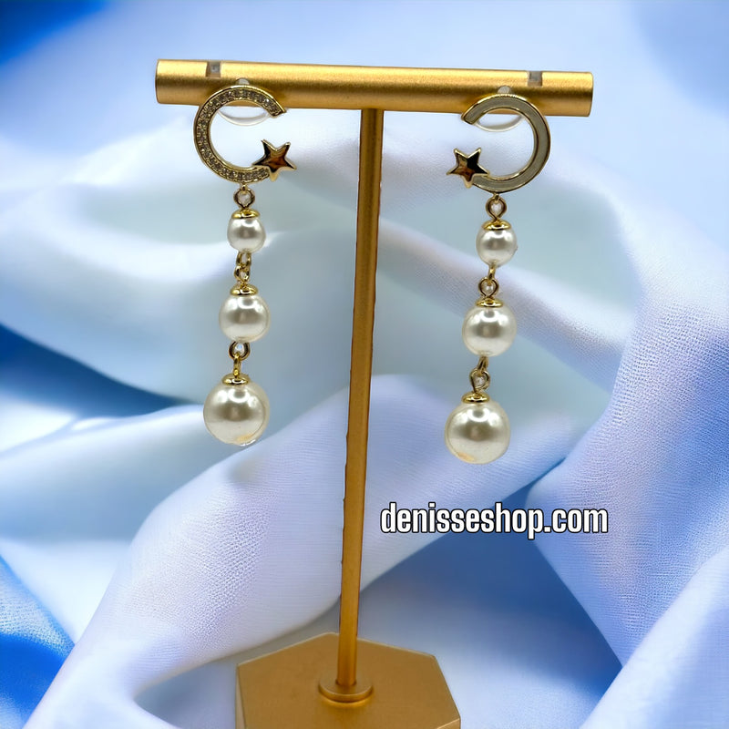 WHITE MOON PEARL EARRING E309