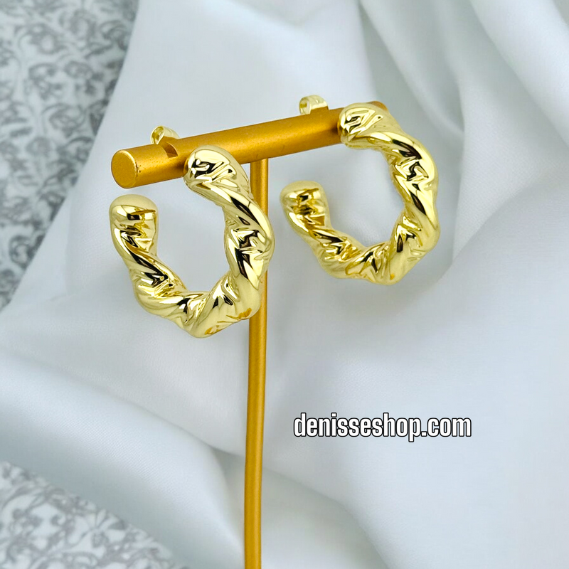 14K FASHION GOLD EARRING E596