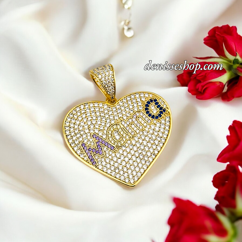 14K MAMA HEART BIG PENDANT P671