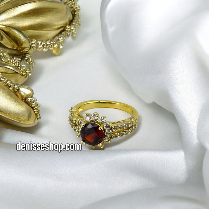 14K RED STONE RING RG213