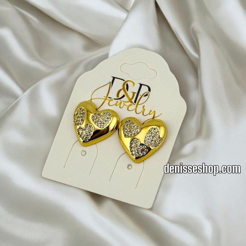 14K /WOMAN/ HEART STUD EARRING E738