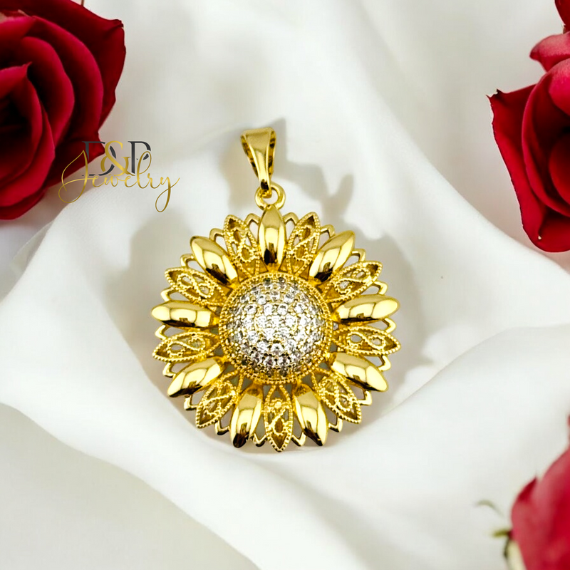14K SUNFLOWER PENDANT PENDANT P751