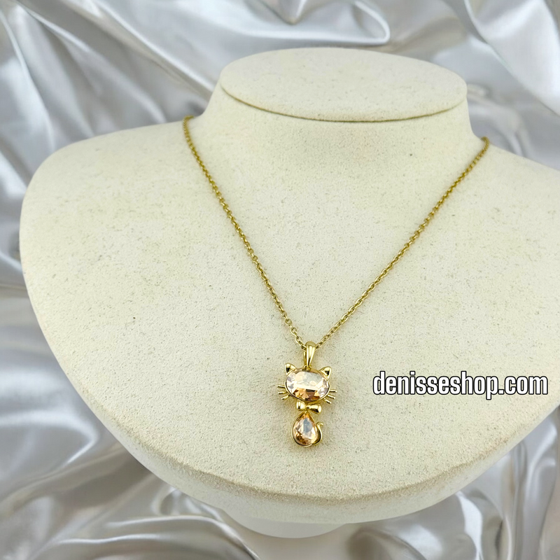 14K / WOMEN AMBER CAT NECKLACE N92