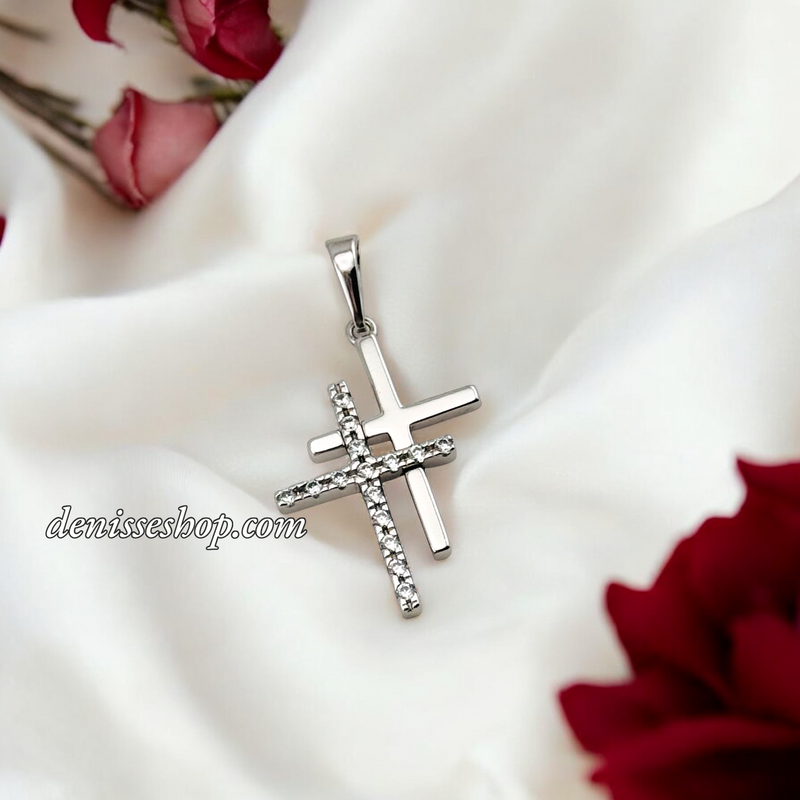 SILVER WOMEN/GIRL CROSS PENDANT P695