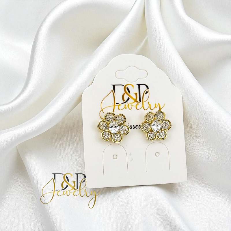 14K FLOWER EARRING E898